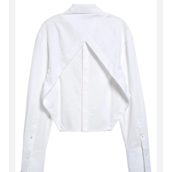 K.NGSLEY Vincent White V-Back Button Up Shirt - Size Small (new) - Picture 3 of 9